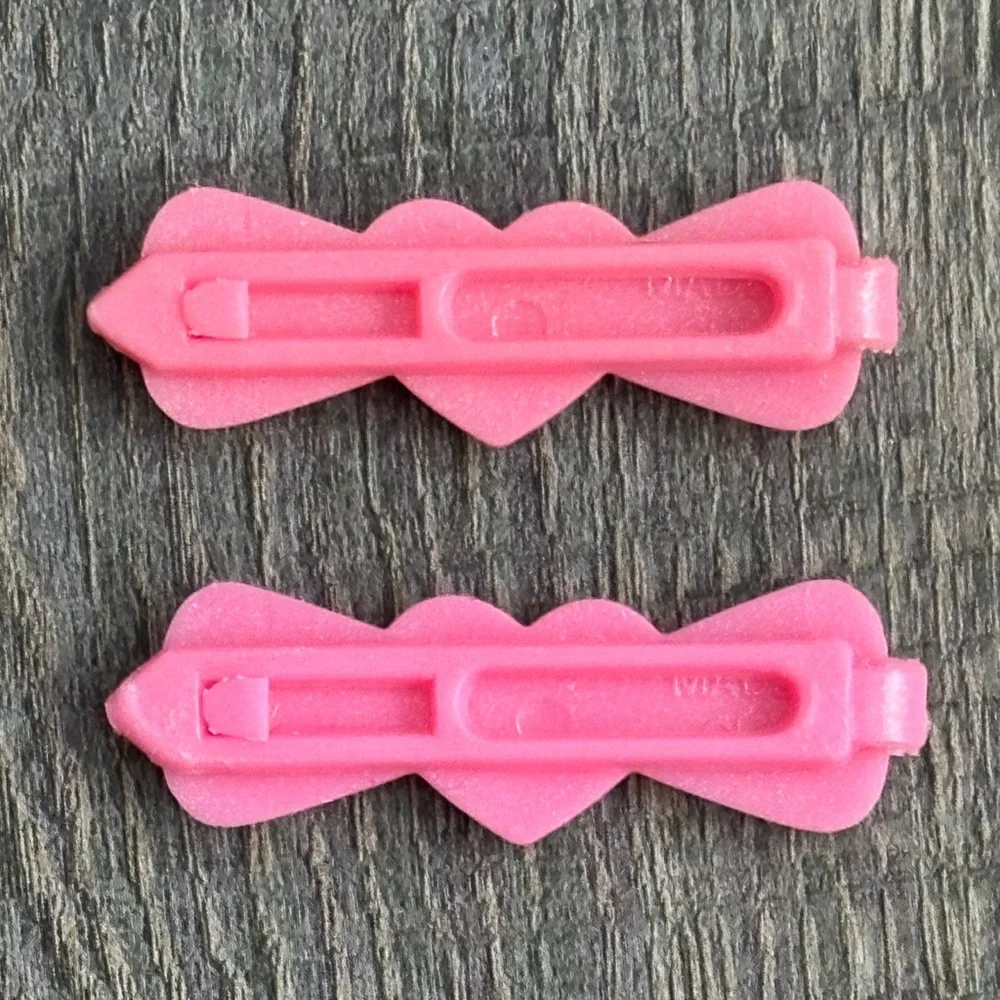 💞 Set of 2 Pink Heart Hair Clip Barrettes for Babies & Kids